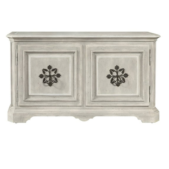 Antique French 2 Door Wood Credenza in White Finish by Pulaski Furniture