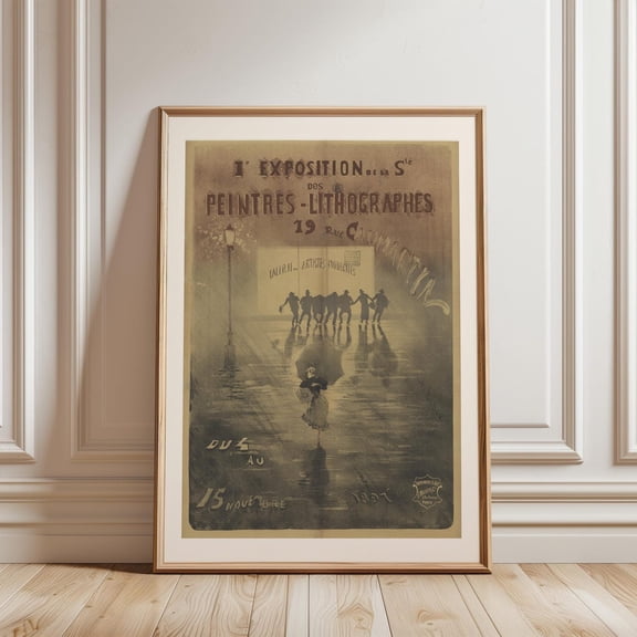Antique French Lithographers Exposition Wall Decor Unframed Paper Print