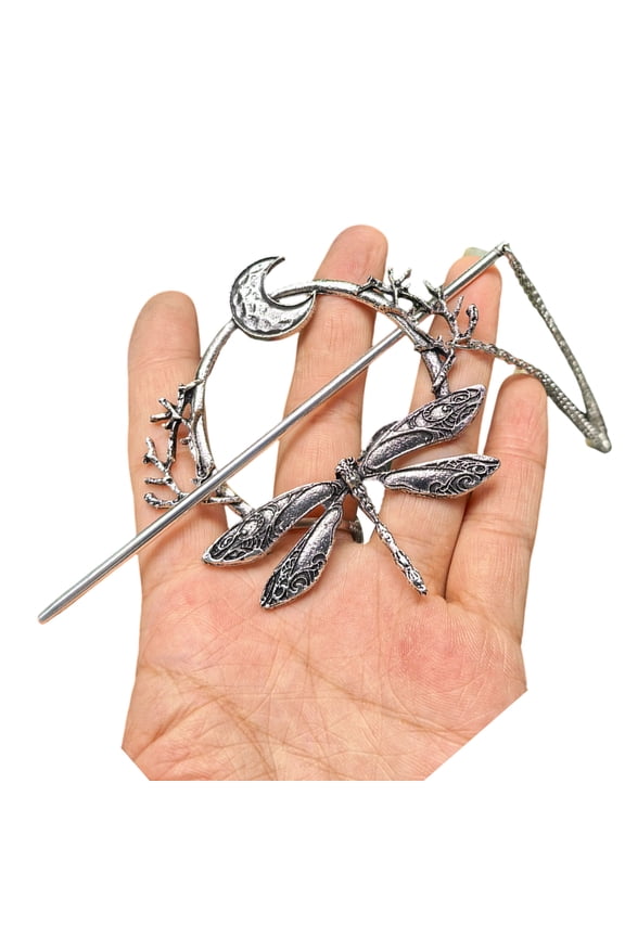 Antique Fringed Dragonflies Hairpin Metal Hair Styling Accessory For Women Teens Hair Buns Updos Decoration