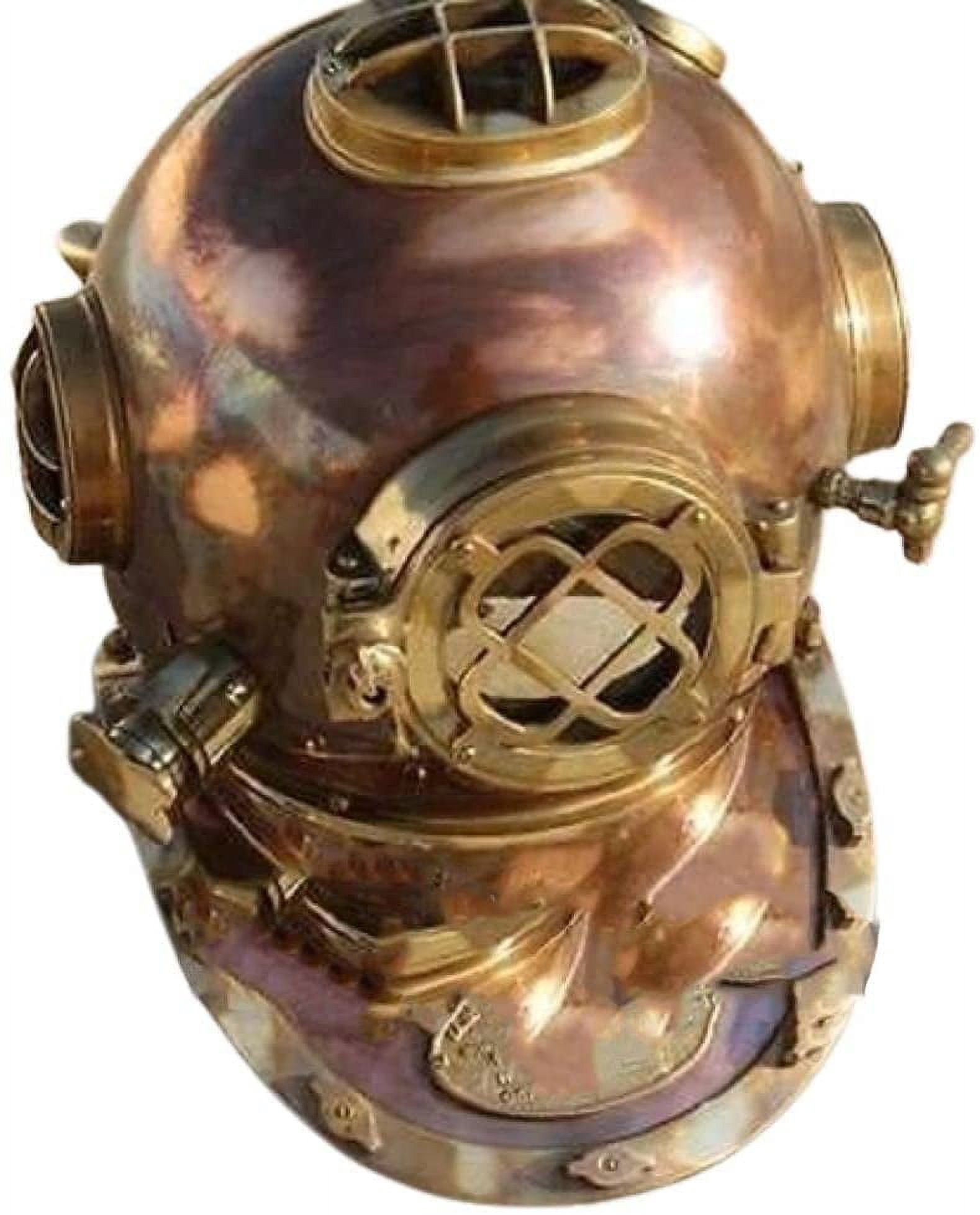 Antique Full Copper & Brass Diving Helmet Divers Helmet Us Navy Mark V ...