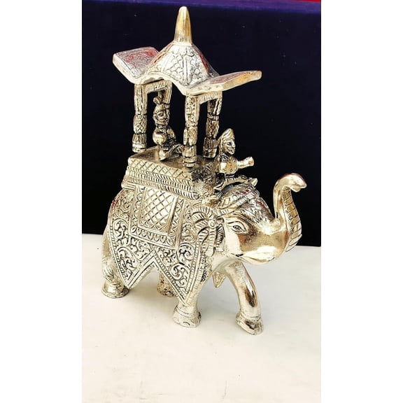 Antique German silver MAHARAJA HATHI with velvet box pack , set of 2 elephants