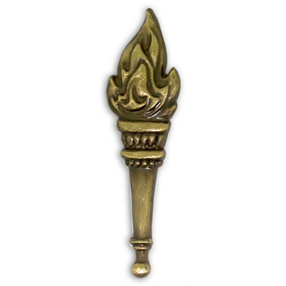 Antique Gold 3D Torch Knowledge Leadership Lapel Pin