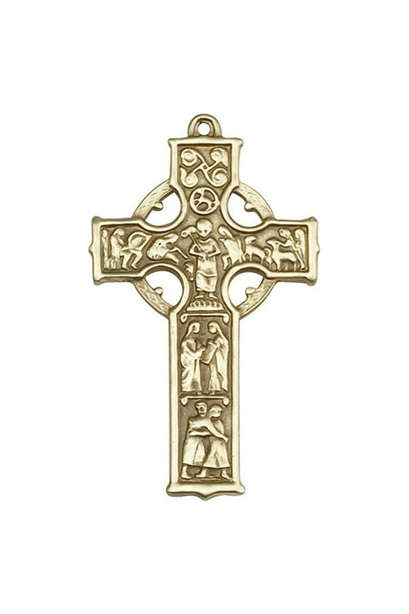 Antique Gold Celtic Cross Keychain