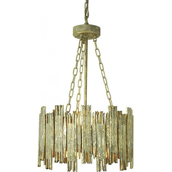 Antique Gold Chandelier-Elegant Wood Design