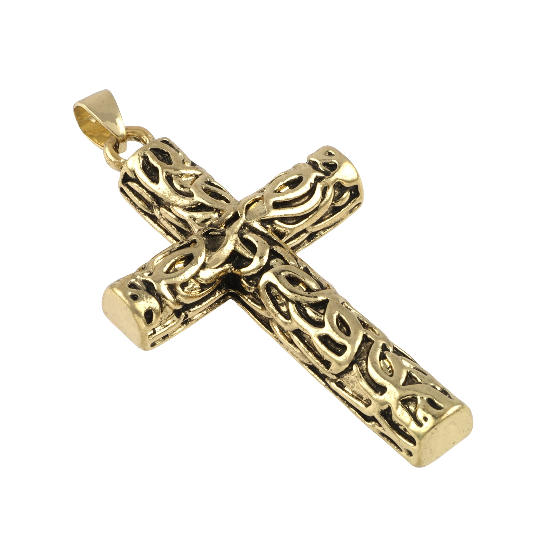 Antique Gold Filigree Cross Pendant by Bead Landing