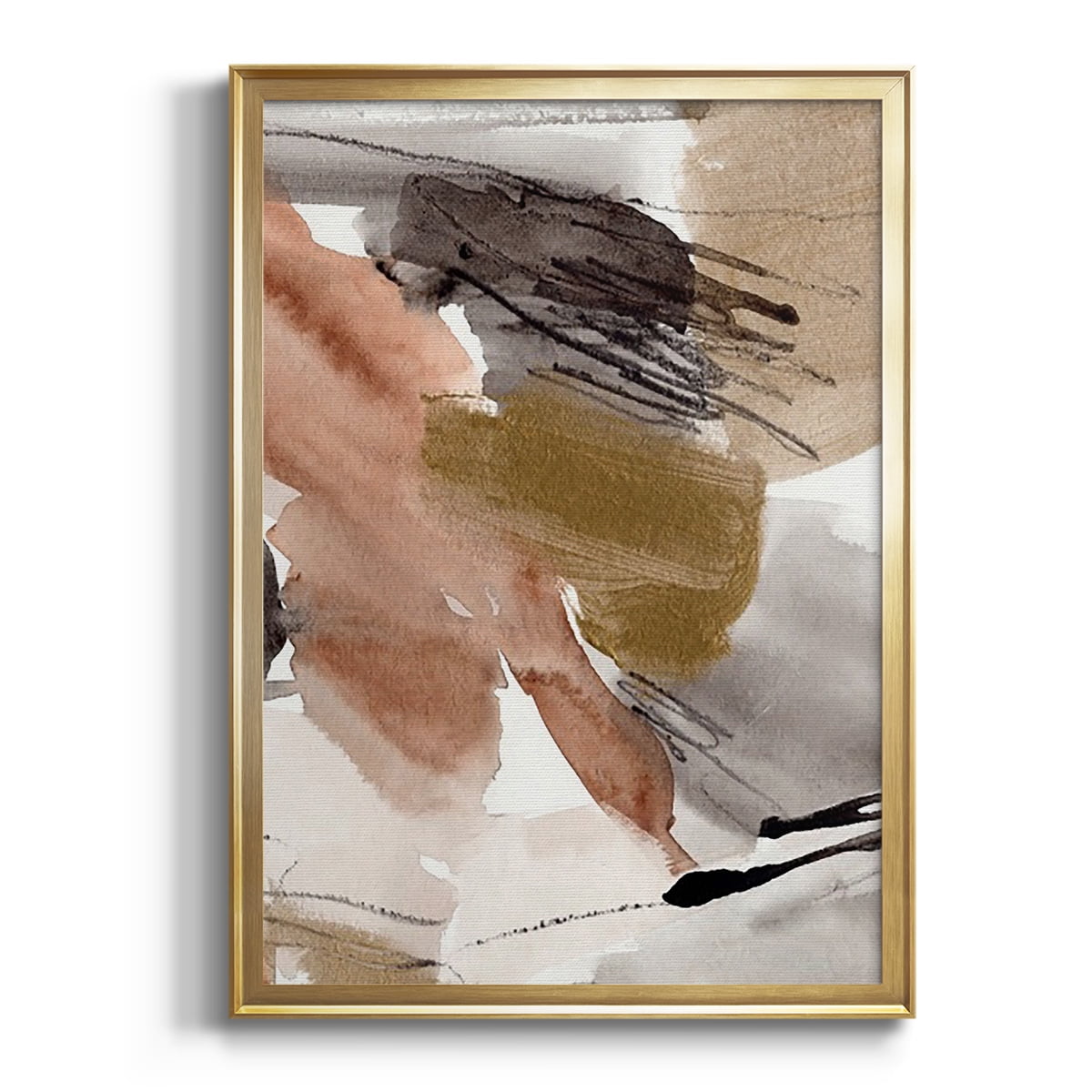 Abstract Hand-Embellished Canvas Print with Black Frame