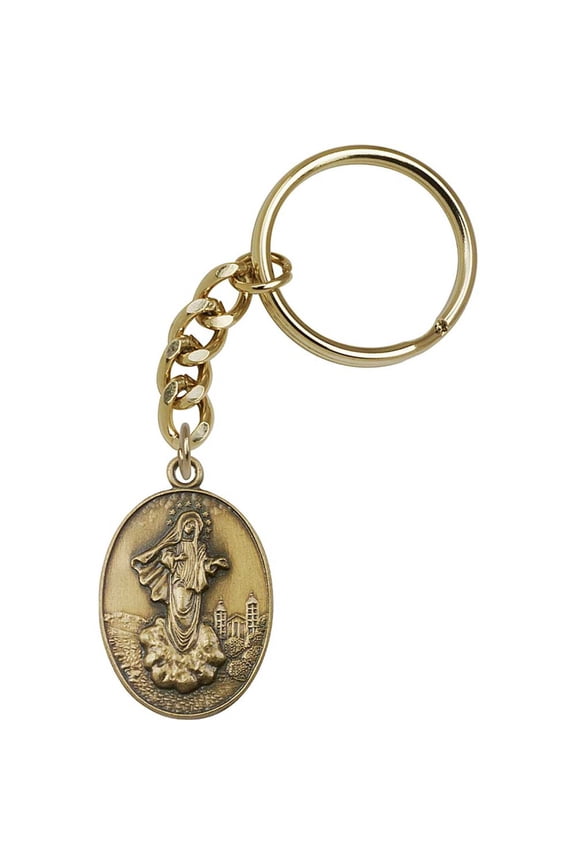 Antique Gold Medjugorje Keychain