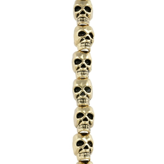 Antique Gold Metal Skull Beads - 12mm by Bead Landing