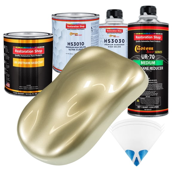 Antique Gold Metallic Premium Quart URETHANE BASECOAT CLEARCOAT Auto Paint Kit