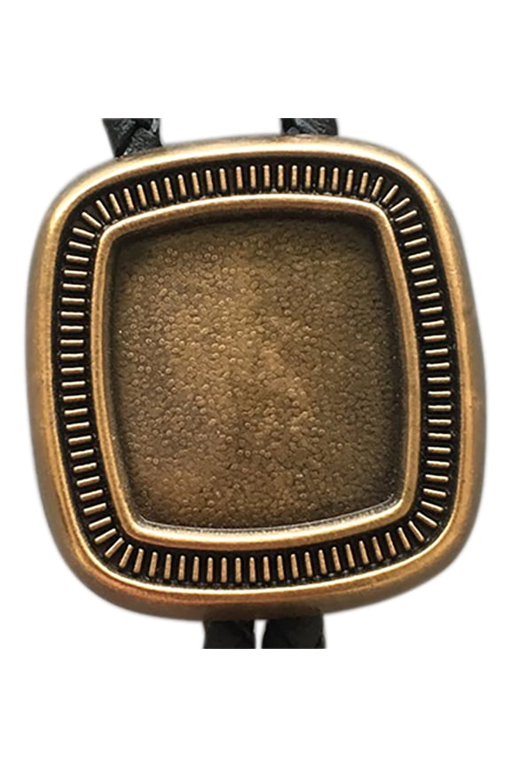Antique Gold Plated Blank Rectangle Custom Bolo Tie