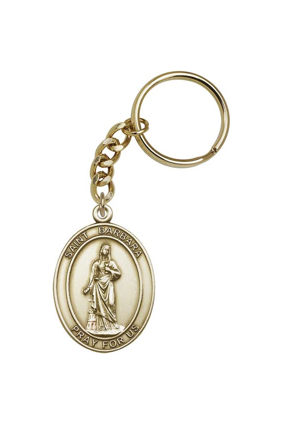 Antique Gold St. Barbara Keychain