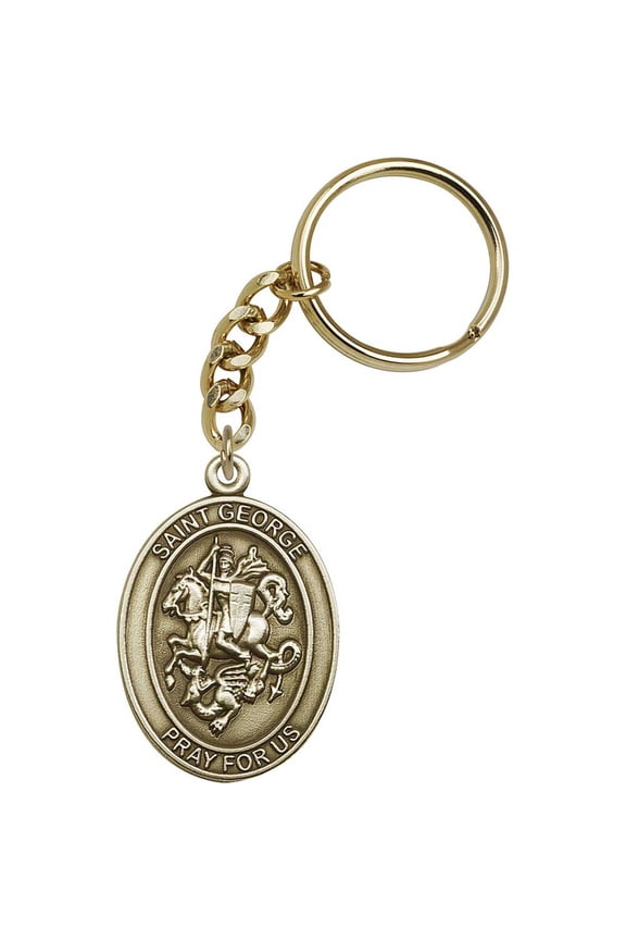 Antique Gold St. George Keychain