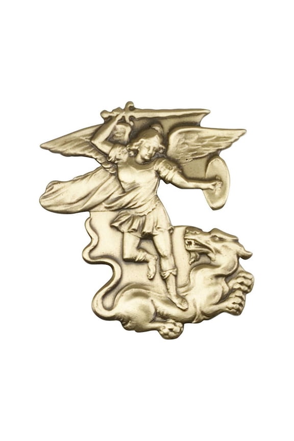 Antique Gold St. Michael the Archangel Keychain