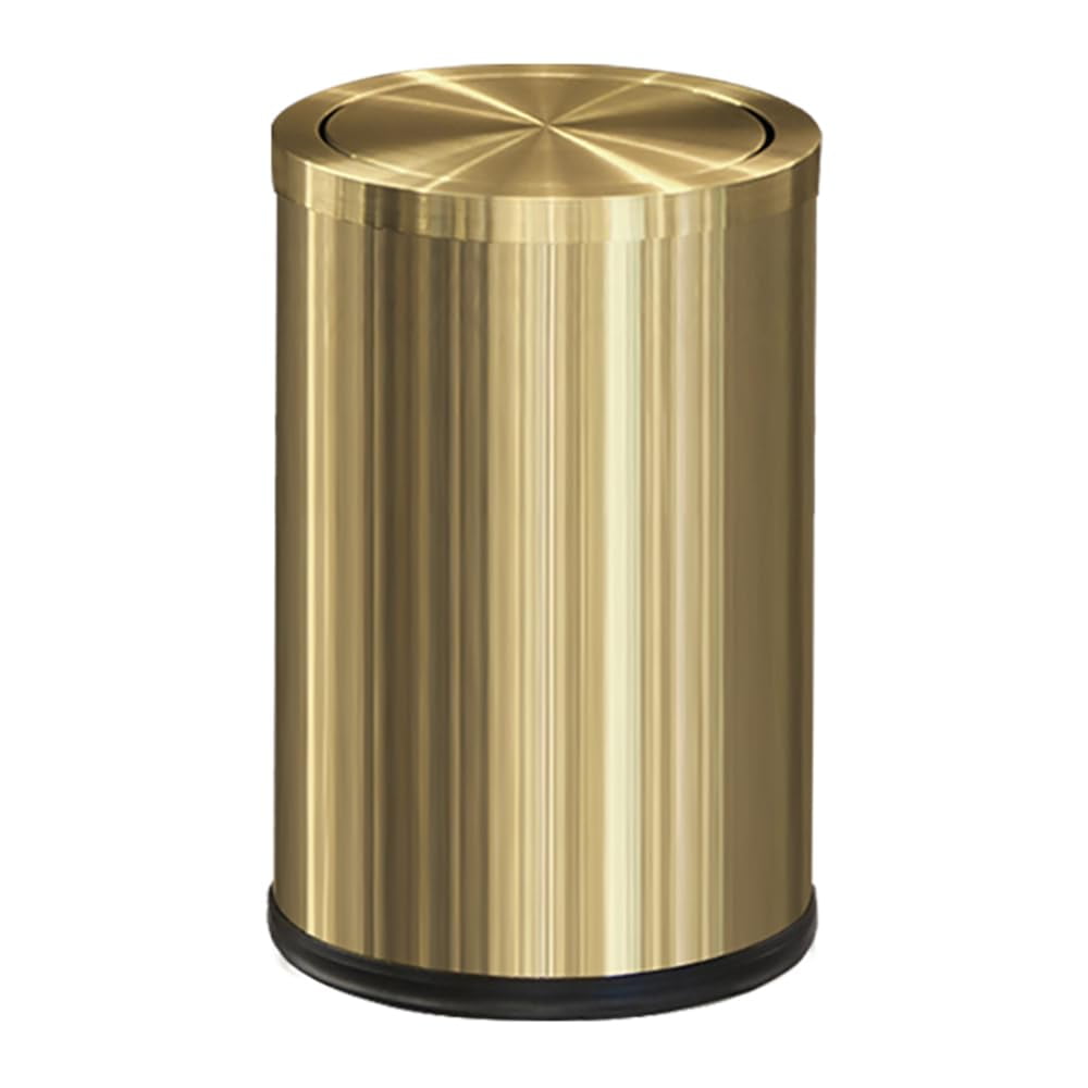 15L Gold Bathroom Trash Can - Small Waste Basket With Flip Lid For Kitchen & Office