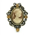 thumbnail image 1 of Antique Gold Vintage Style CAMEO Ring Brown Stone Crystal Stone Lady Size Free G, 1 of 1