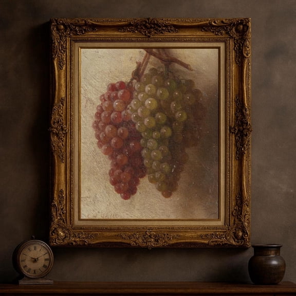 Antique Grape Still Life Poster 19th Century Fruit Unframed Paper Print