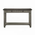 thumbnail image 1 of Antique Gray 1pc Sofa Table with 2 Dovetail Drawers & Lower Shelf, Crafted from Wood and Engineered Wood, 1 of 6