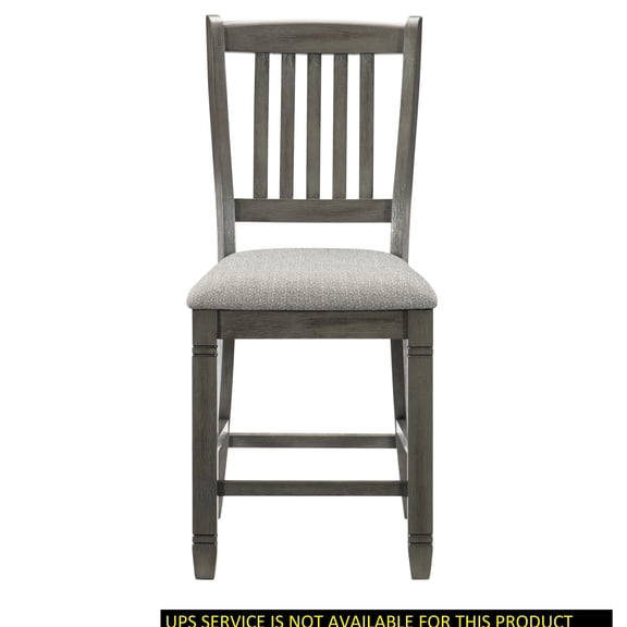 Solid Wood Antique Gray Side Chairs | Dining Room Set of 2, Simple Assembly