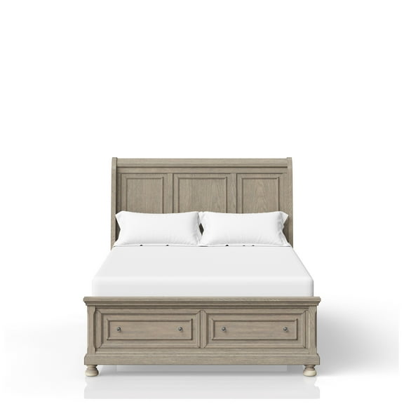 Antique Gray King Storage Bed
