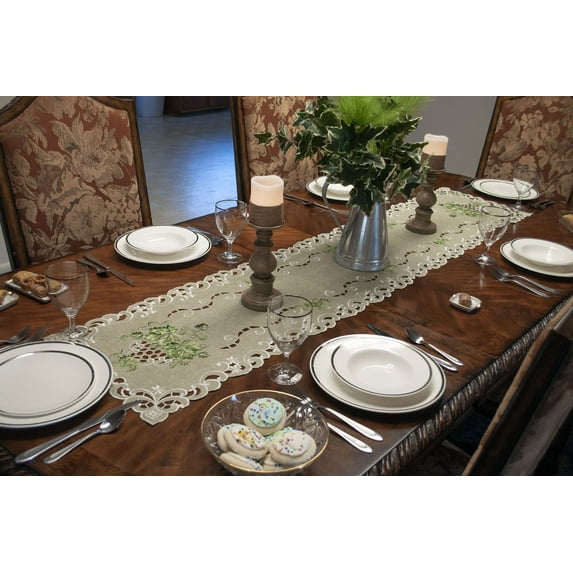 Antique Green Leaf on Sage Green Rectangular Runner (14" x 27" | 16" x 35"/45"/70")