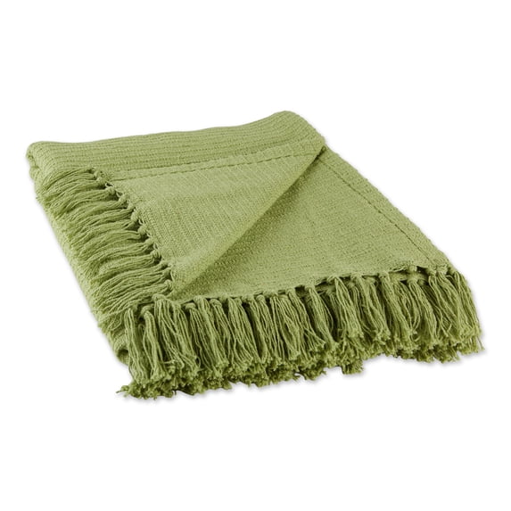 Contemporary Home Living Lime Green Solid Ribbed Rectangular Cotton Decorative Throw 50" x 60"