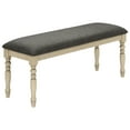 thumbnail image 1 of Antique Grey Upholstered Bench, 48" Rectangular, Solid Wood For 47.5 In. L, Kitchen Seating, 1 of 6