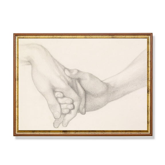 Antique Hands Sketch Poster, Vintage Drawing Study Home Decor, 12x18 UNFRAMED