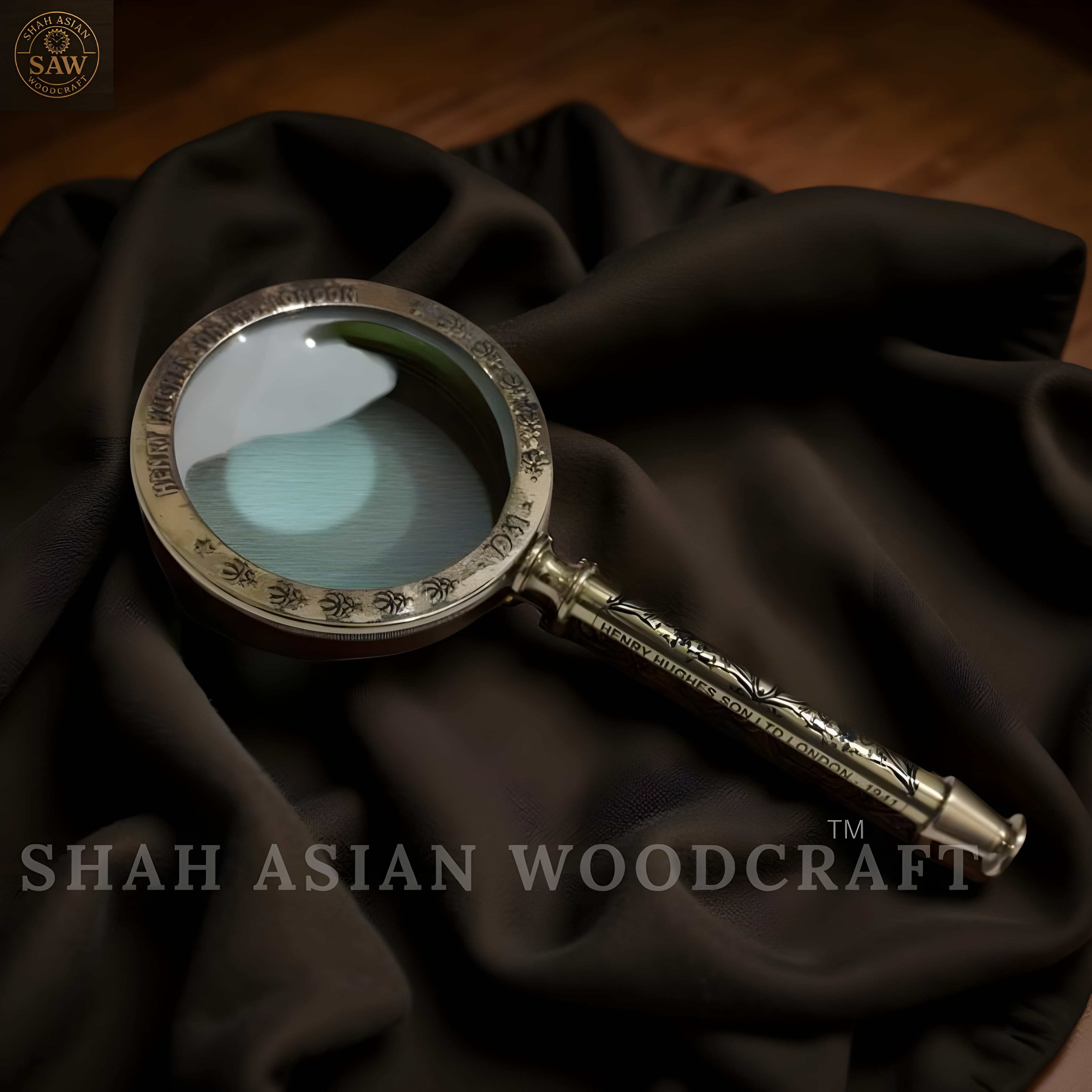 Antique Heavy Brass Magnifying Glass - Solid British Empire 1941 Vintage Magnifier & A Unique Gift