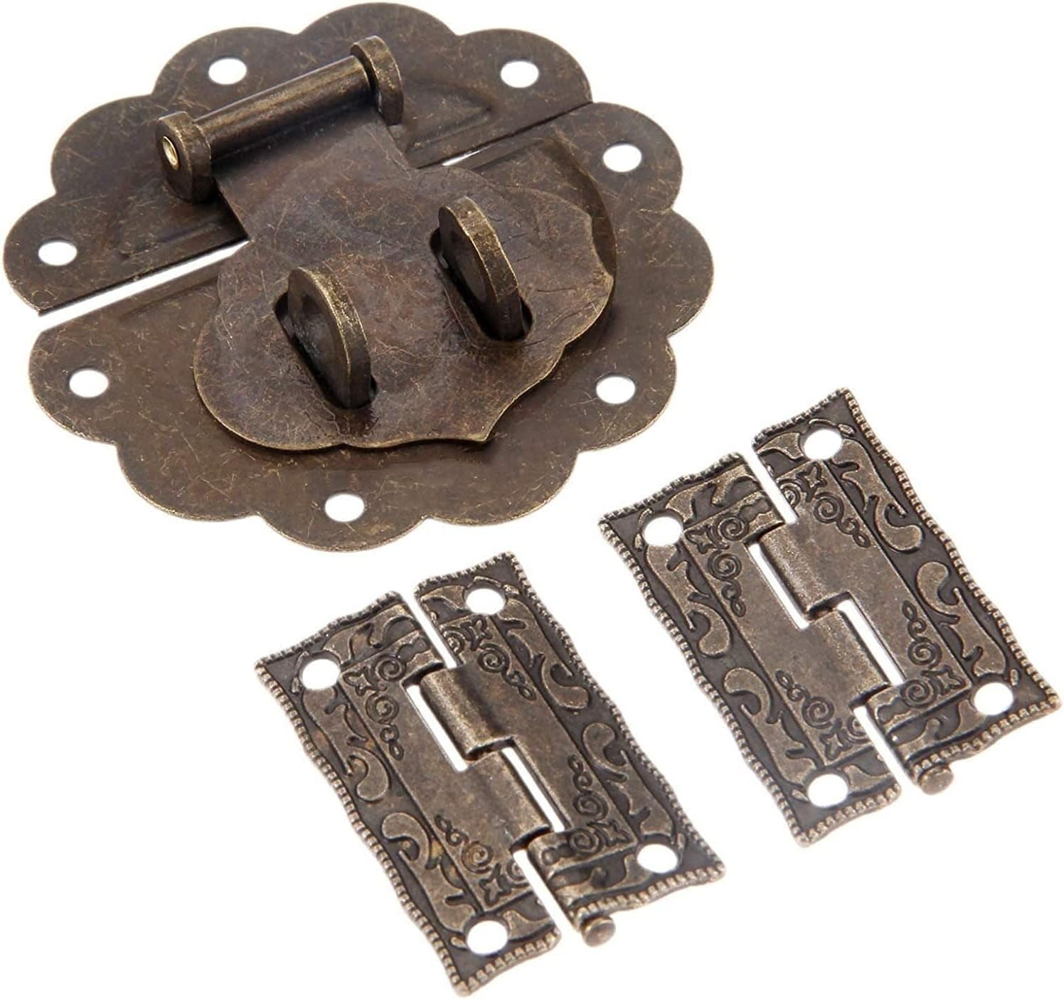 Jewelry Box Lid Hinges PGJ 40 Pieces Antique Decorative Hinges Bronze  Engraving Design Box Hinges Jewelry Box Hardware Cigar Box Hardware, image size:1496x1405