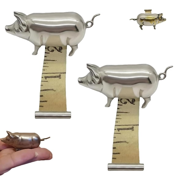 Antique-Inspired Pig Mini Tape Measure, Cute Animal Pig Retractable Soft Measuring Tape, Easy to Read Vintage Style Tool for Quilting, Sewing, Handcraft and DIY Lovers(2Pcs)