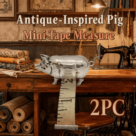 Antique-Inspired Pig Mini Tape Measure,Vintage Brass Metal Retractable Pig Soft Measuring for Sewing and Crafts,Cute Animal Figurine Pocket Ruler Tool,for Tailors DIY Lovers
