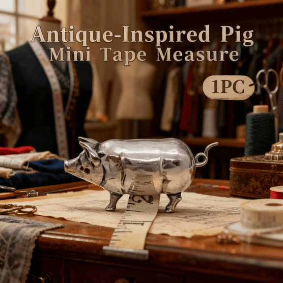 Antique-Inspired Pig Mini Tape Measure,Vintage Brass Metal Retractable Pig Soft Measuring for Sewing and Crafts,Cute Animal Figurine Pocket Ruler Tool,for Tailors DIY Lovers