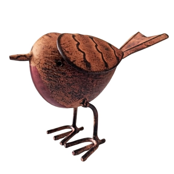 Antique Iron Bird Sculpture Weather Garden Statue Small Lovely Song Bird For Outdoor Decoration And Landscape
