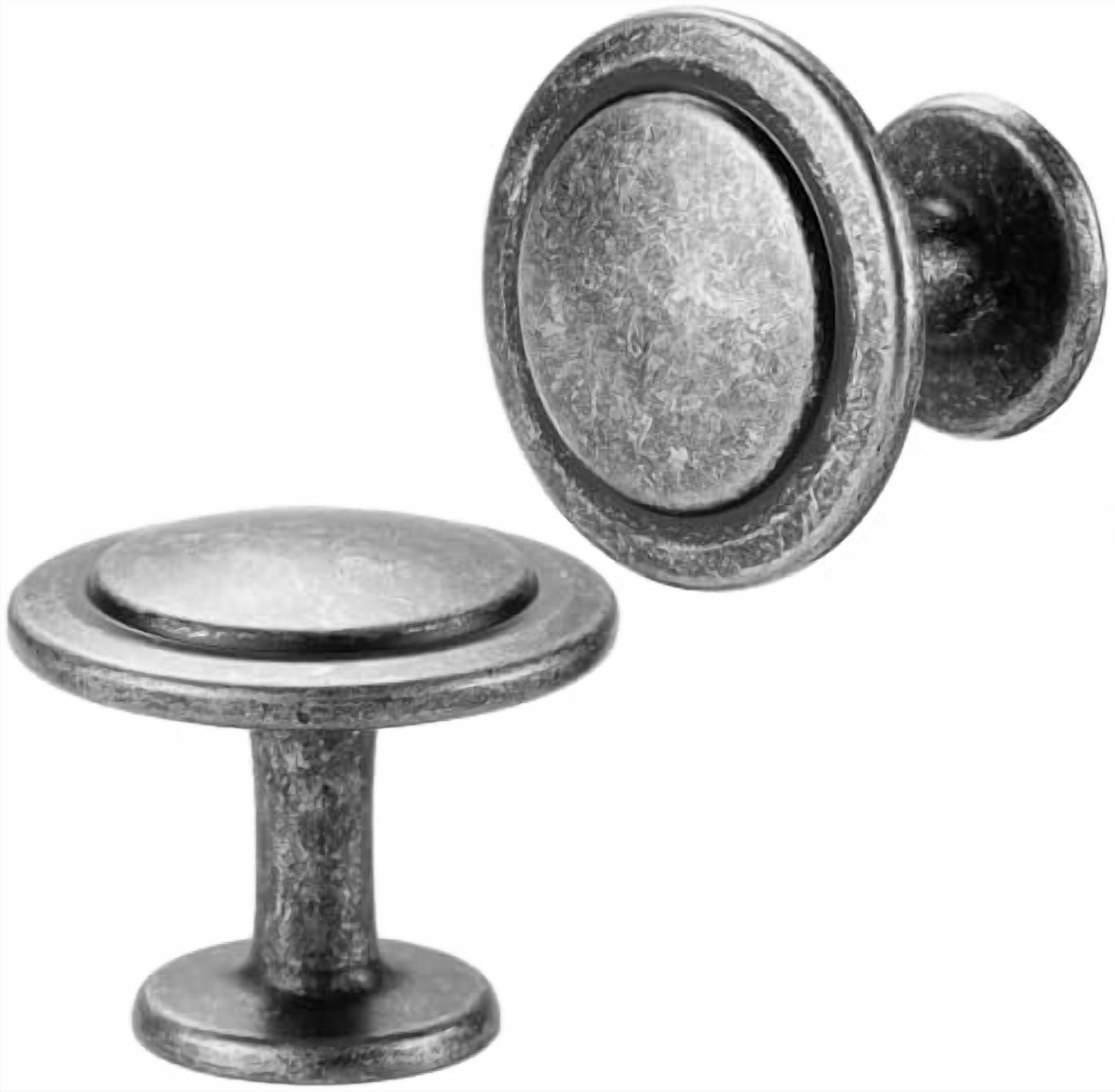 Antique Iron Cabinet Knobs Vintage Iron Drawer Knobs, 10 Pack 1-1/4 Inch, 8222 Round Single Hole Cabinet Pulls for Kitchen Cabinets Drawers Bedroom Dresser Cupboard Bathroom Vanity