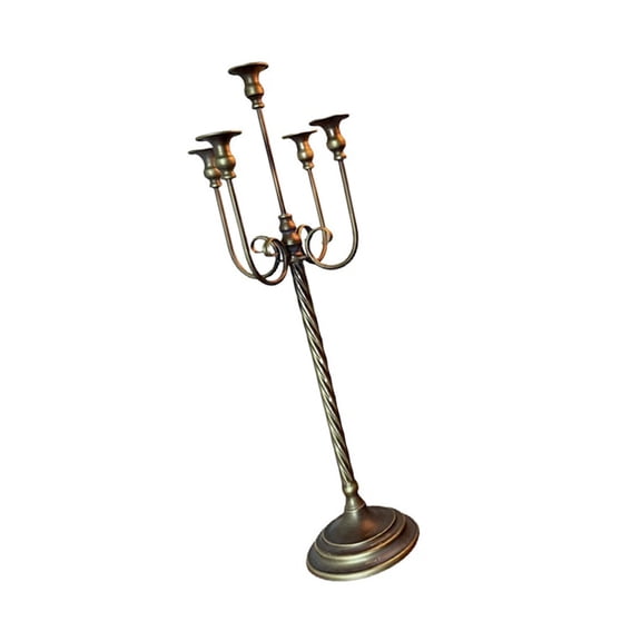 Antique Iron Candlesticks, 5-Piece Taper Holder Set Wedding Table Decor, Dining Room & Party Centerpiece