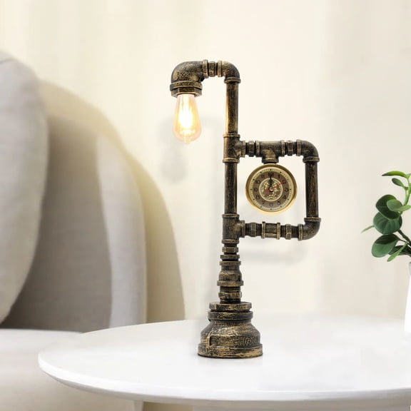 Antique Iron Metal Pipe Table Lamp Vintage Industrial Steampunk Desk Lamp Ideal For Lighting And Decorating A Bedroom, Living Room, Entrance