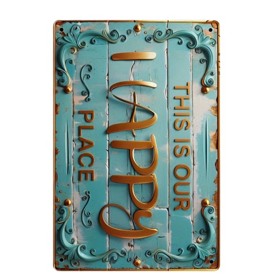 Antique Iron Wall Art With Inspirational Quotes, Metal Sign For Home Deck, Kitchen, Office, Cafe, Indoor Decor