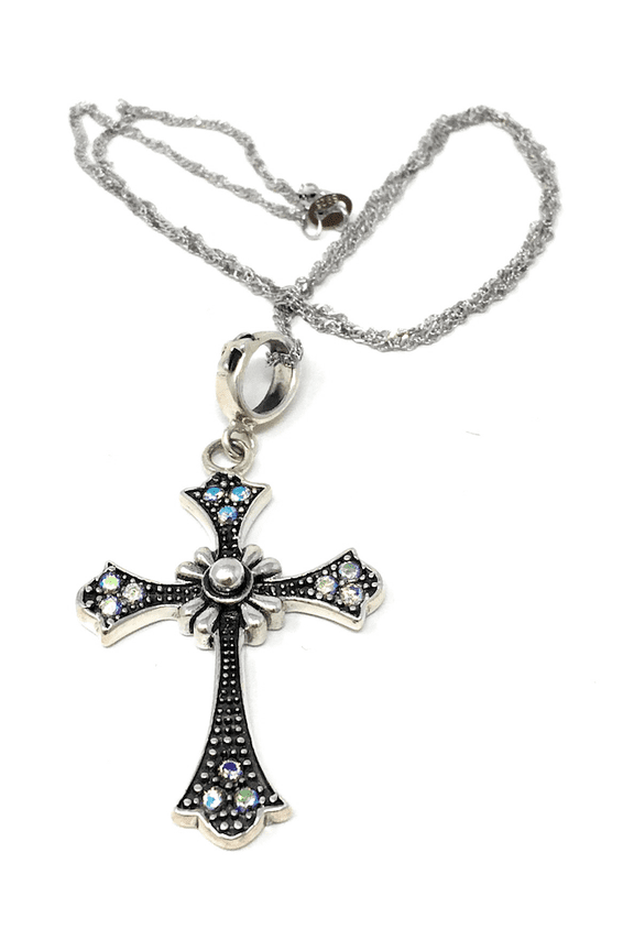 Antique Jeweled Cross - Necklace - Pendant