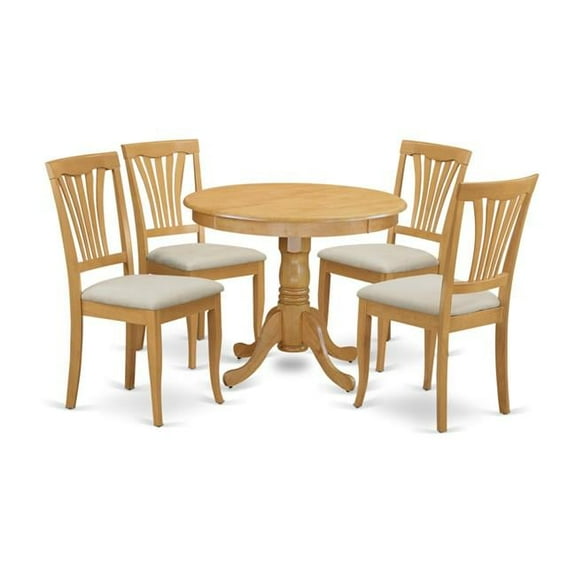 Antique Kitchen Dinette Table & 4 Chairs, Oak