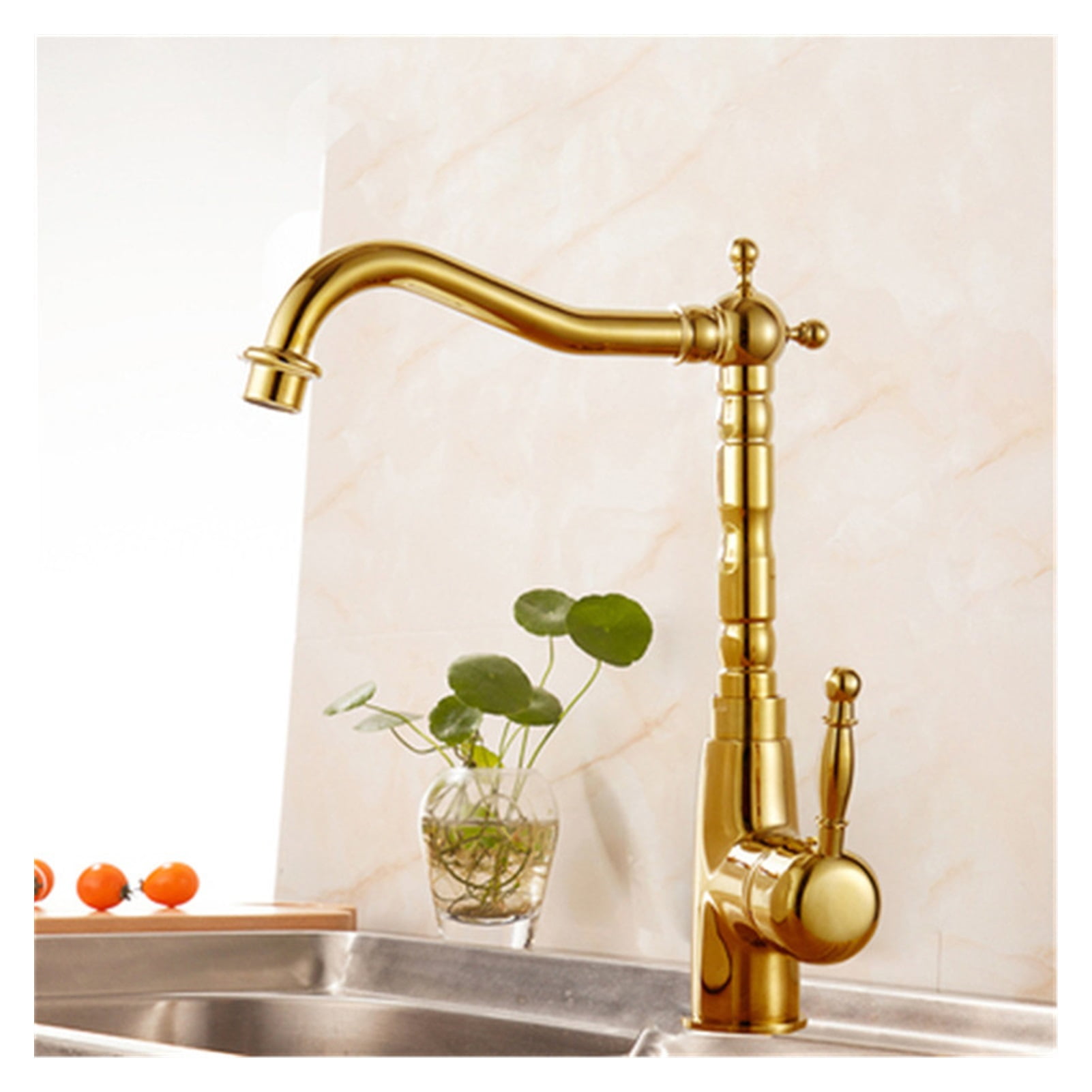 Antique Kitchen Faucet 360 Swivel Sink Mixer Tap Fashion Gold Sink