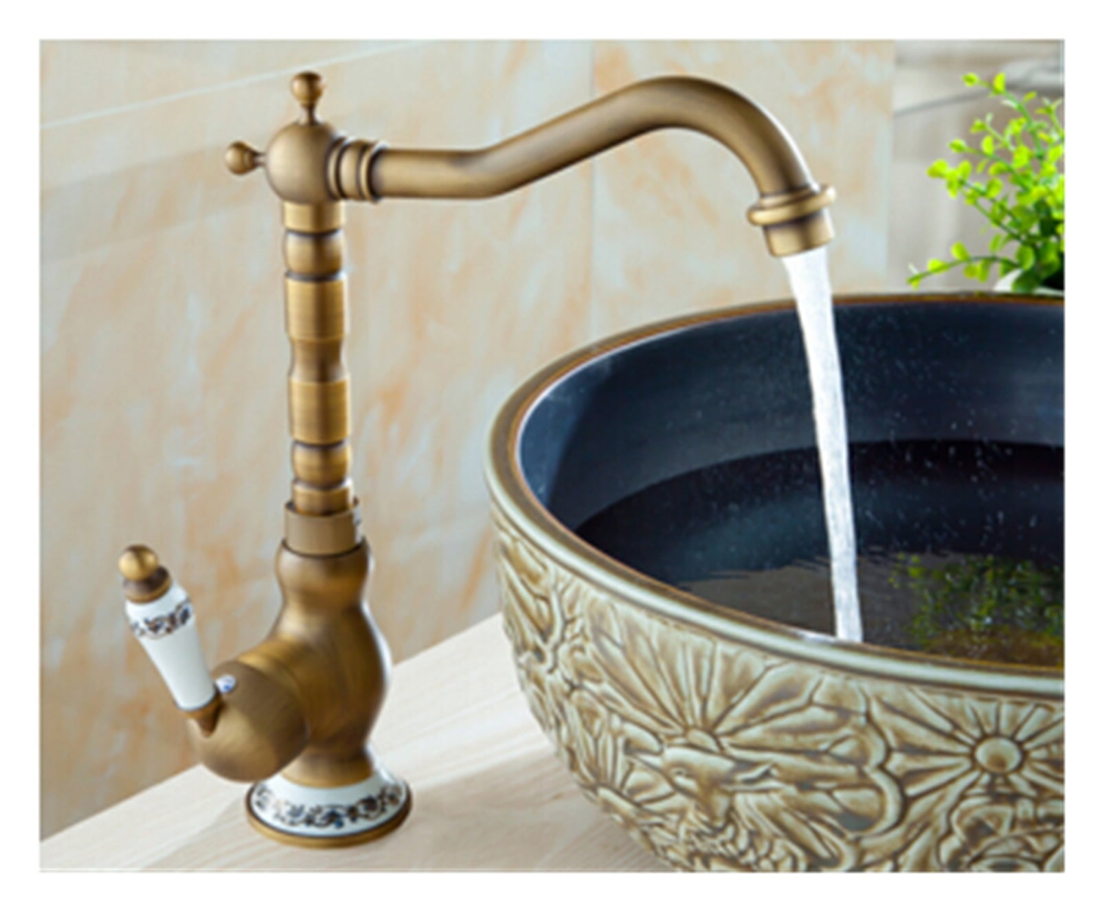 Antique Kitchen Faucet 360 Swivel Sink Mixer Tap Fashion Gold Sink ...