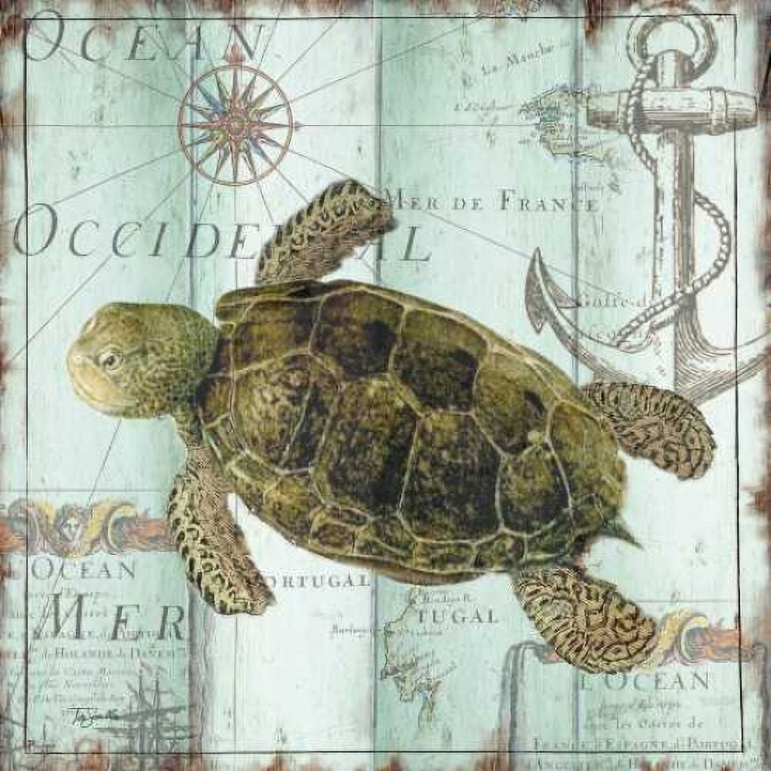 Antique La Mer IV Canvas Art - Tre Sorelle Studios (24 x 24)