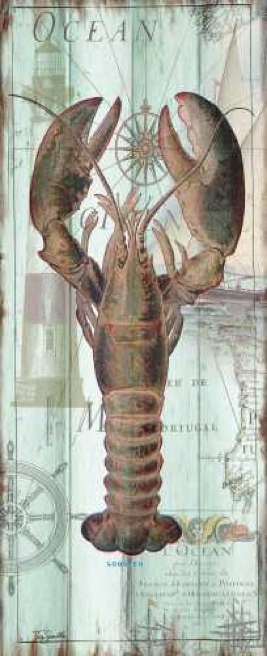 Antique La Mer Sea Creature Panel I Canvas Art - Tre Sorelle Studios (24 x 48)