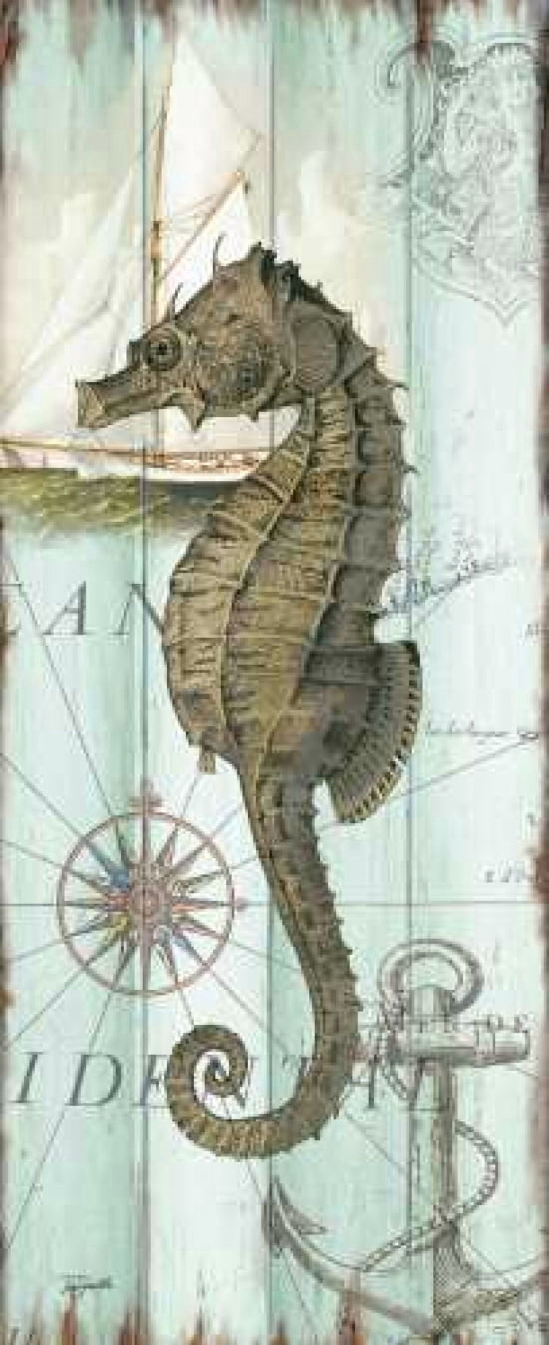 Antique La Mer Sea Creature Panel II Canvas Art - Tre Sorelle Studios (24 x 48)