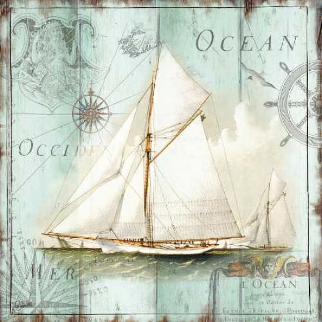 Antique La Mer VII Canvas Art - Tre Sorelle Studios (24 x 24)
