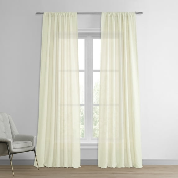 Antique Lace Deluxe French Linen Curtain (1 Panel), Antique Lace, 50W X 84L