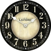 Antique Laundry Large Wall Clock | Beautiful Color, Silent Mechanism, Made in USA