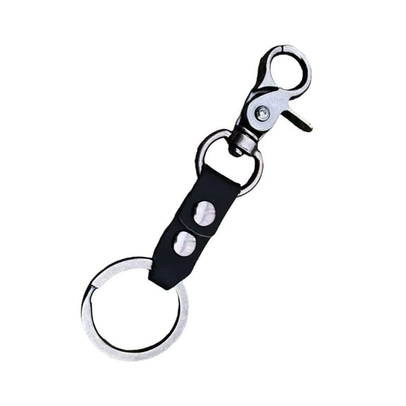 Antique Lock Key Chain Men Faux Leather Keyring With Heavy Duty Clip Sturdy Men's Key Rings For Daily Use