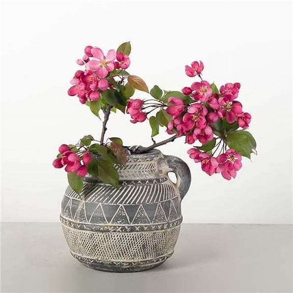 Antique Look Aztec Patterned Terracotta Jug