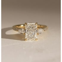 Antique Look Diamond Ring 3 CT Radiant Cut Engagement Ring Solid 14K Yellow Gold Ring Perfect for Christmas Gift